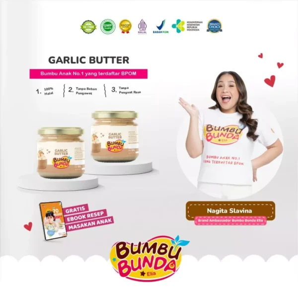 Bumbu Bunda Elia Garlic Butter – BB Booster MPASI, Kaldu Bayi, dan Bumbu Masak Non MSG & Non Pengawet