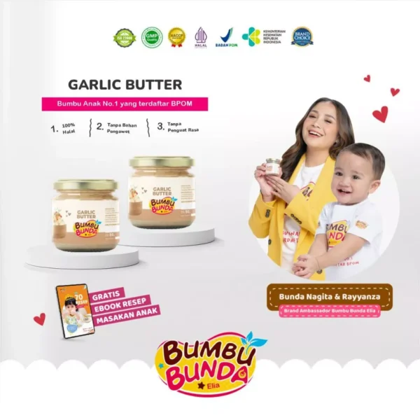 Bumbu Bunda Elia Garlic Butter – BB Booster MPASI, Kaldu Bayi, dan Bumbu Masak Non MSG & Non Pengawet